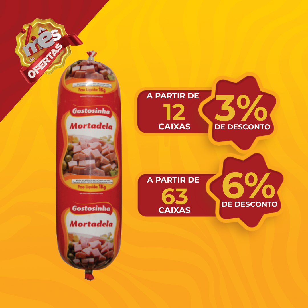 Mortadela Bovina 1kg - Gostosinha